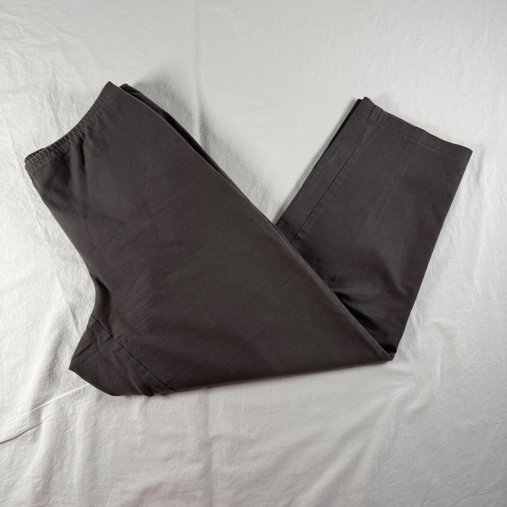 Eileen Fisher Women's Size M Gray Organic Cotton Spandex Elastic Waist Pants